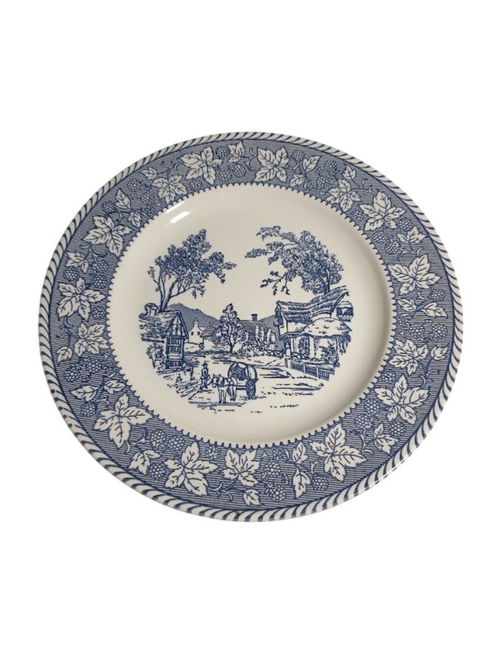 Stratwood Collection Shakespeare Country Ceramic Plate Blue White Pastoral Scene
